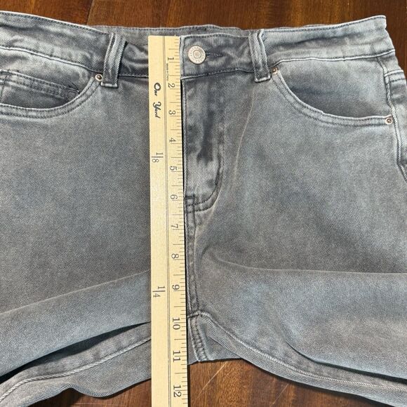 Zenana Flare Jeans Womens M Stretch Raw Hem Gray Denim Neutral Casual Boho - Picture 8 of 10